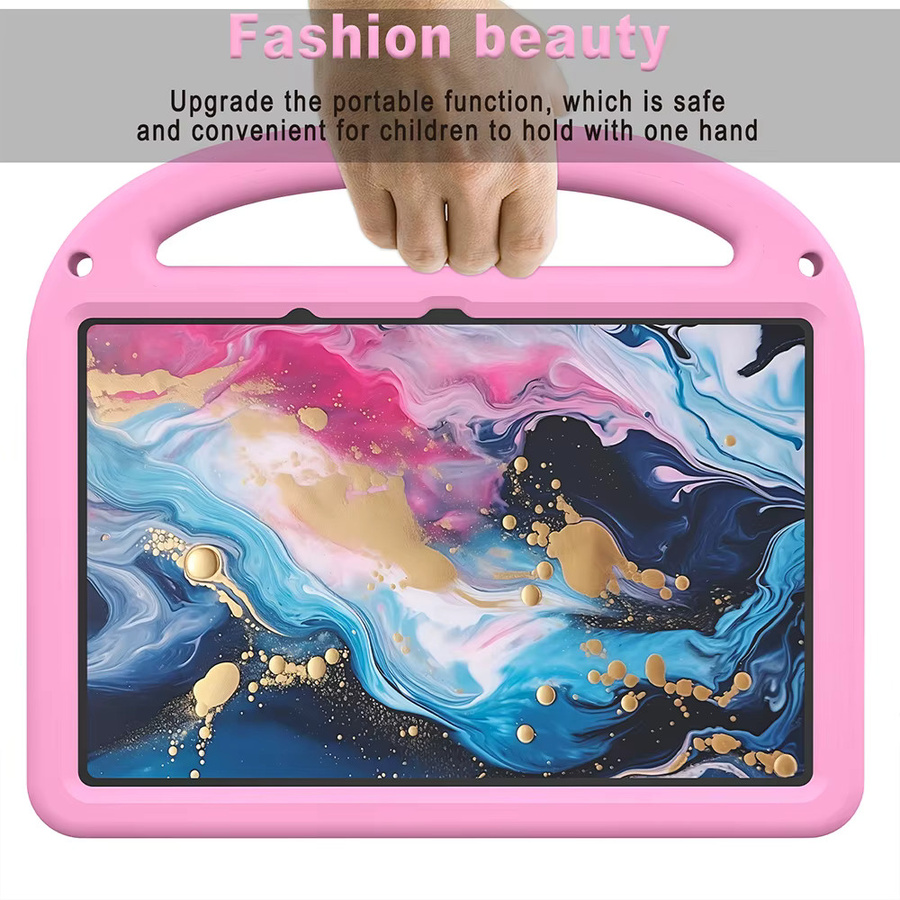 Stoßfeste EVA Schutzhülle für Xiaomi Redmi Pad SE 8.7, Pad 2 2025, Pad Pro 12.1 und Poco Pad 12.1 mit integriertem Ständer in Rosa - Bild 3