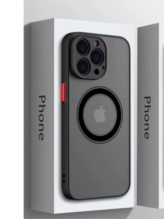 Ricestate MagSafe Schutzhülle mit matter Oberfläche und stoßfestem Rückenschutz für iPhone, Schwarz - Bild 5