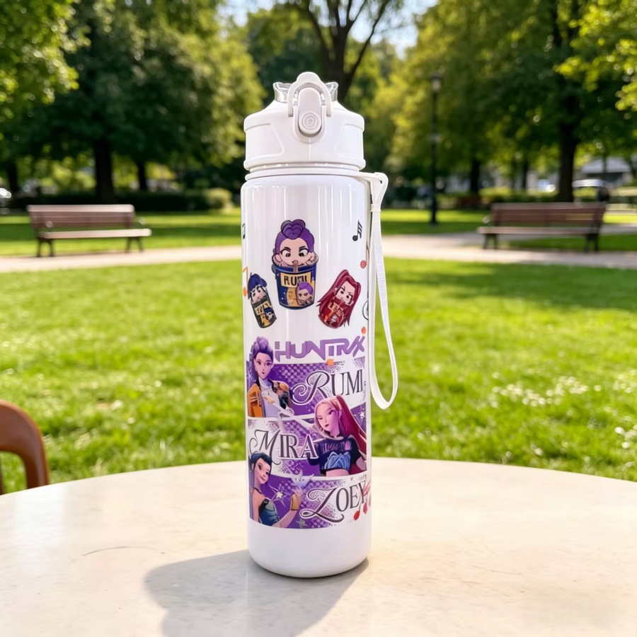 Hasbro Cartoon-Wasserflasche für Mädchen in Blau, auslaufsicherer Sport-Wasserbecher mit Flip-Verschluss, 750 ml - Bild 2