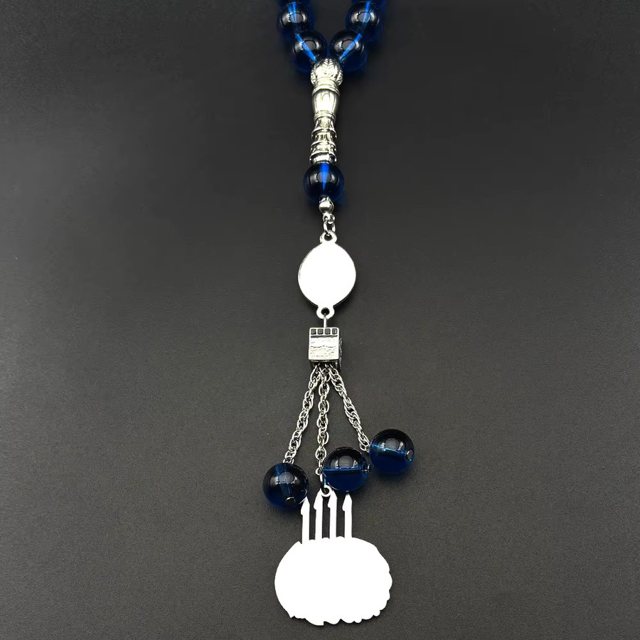 JYTF Anhänger Kette Edelstahl, Silber, Glasperlen, Unisex - Bild 2