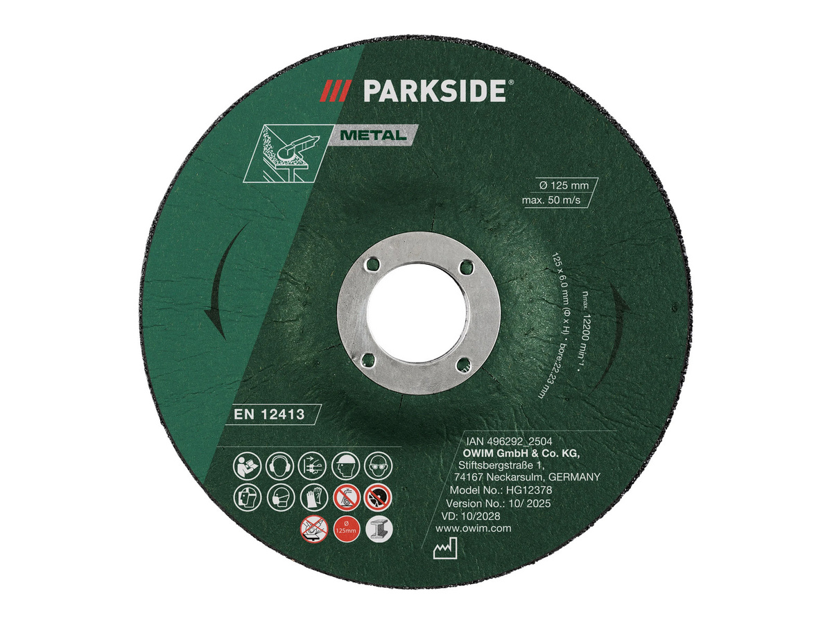 Parkside Winkelschleiferzubehör 125 mm Schruppscheiben 5-teilig zum Schleifen und Polieren - Bild 2