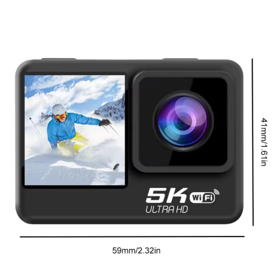 Bytelike 5K Action Kamera mit Dual-Screen Touchdisplay, 24MP, Schwarz, inklusive Zubehör und Fernbedienung mit WLAN und HDMI - Bild 6