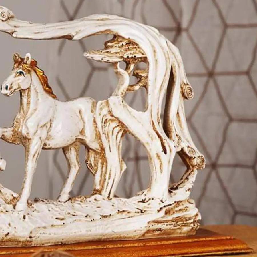 Galoppierende Pferdeskulptur aus Harz von Yiran Furniture als Tischdekoration und Tierfigur - Bild 2