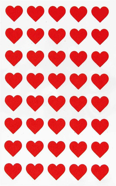 Rico Design Paper Poetry Filzsticker Herzen klein, 1 Blatt, Rot - Bild 1