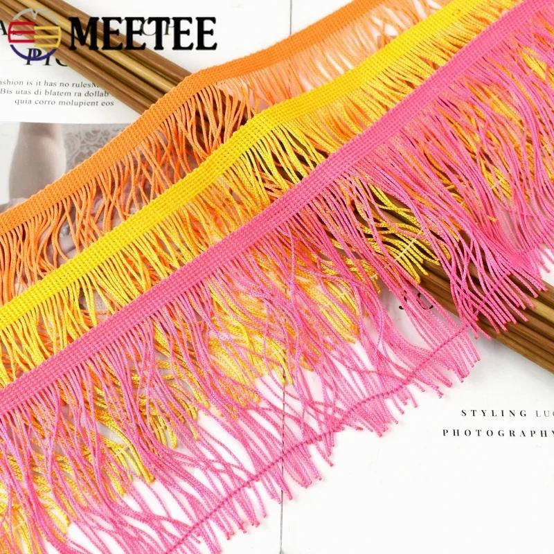 Meetee Fransenband mit Quasten für Vorhänge und Kleidung, 10 m Länge, Breite: 10 cm, Farbe: Mehrfarbig - Bild 2