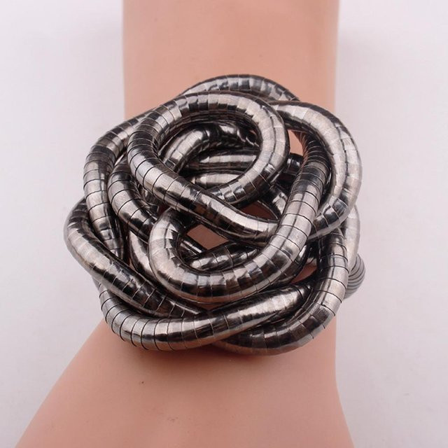Shuyile Schlangenkette Choker, Silber, Legierung, Damen, Schwarz - Bild 1