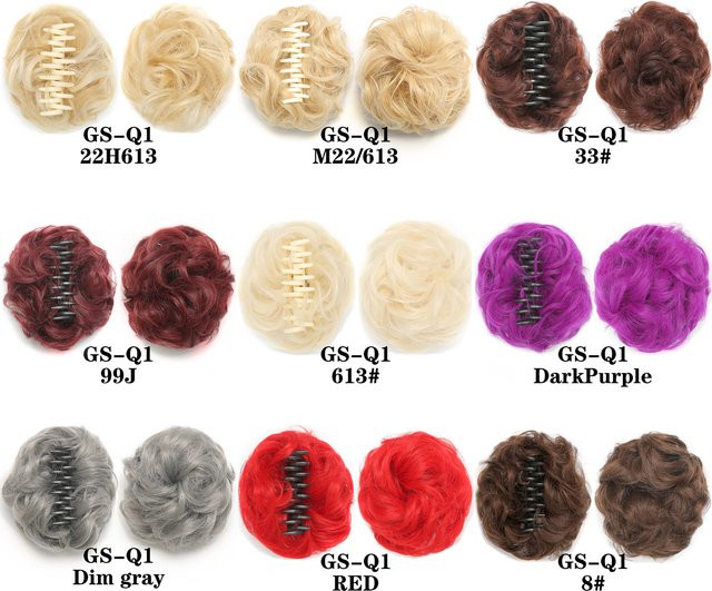 Jeedou Messy Bun Haargummi, synthetisches Haarteil, lockiges Haar - Bild 1