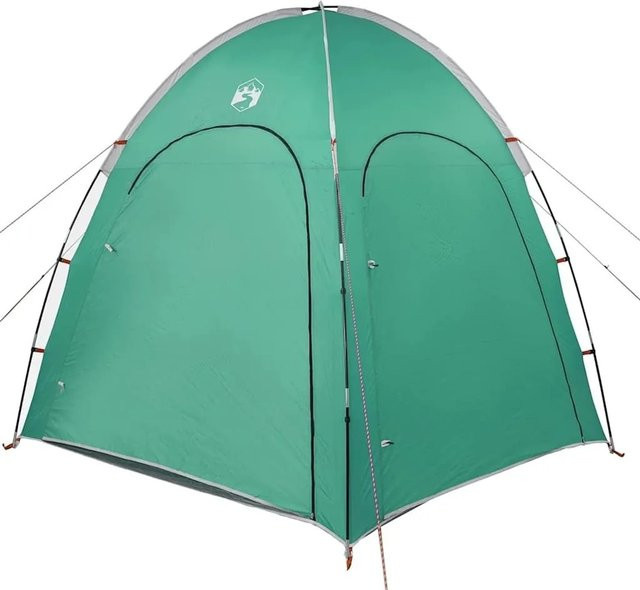 vidaXL Poolzelt in Kuppelform mit Stoffdach und Reißverschluss, Farbe: Grün, B/T/H: 366 x 305 x 231 cm - Bild 1