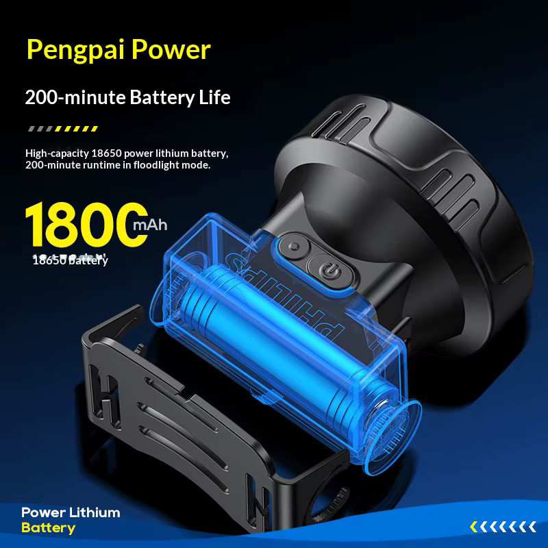 Philips LED-Scheinwerfer mit 450 Lumen, wiederaufladbare Outdoor-Laterne mit 19 Lampenperlen in Schwarz - Bild 4
