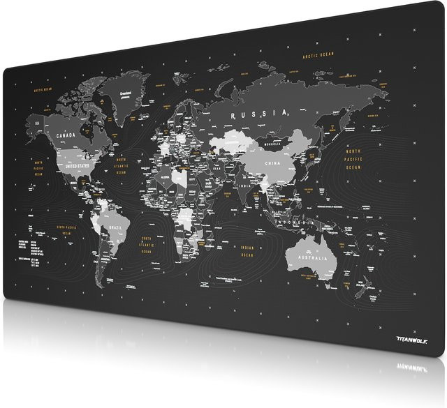 Titanwolf Gaming Mauspad XXXL Speed Mousepad mit Weltkarte Motiv in Multicolour, B/T: 160 cm x 80 cm, rutschfest und abwaschbar - Bild 1