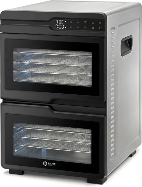 Balter Dörrautomat aus Edelstahl in Silber mit 12 Etagen, 2 Kammern, 1000 W und Warmhaltefunktion - Bild 1