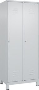 C+P Wäsche-Spind Classic PLUS mit 2 Abteilen und Zylinderschloss in Grau, B/T/H: 80 x 50 x 195 cm - Bild 1