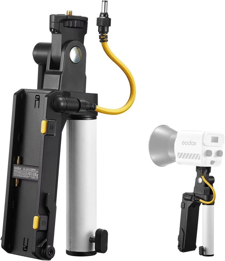 Godox AK-B01 NP-F und AK-B02 V Mount Batterie Grip Halter in Schwarz für ML60, ML60II, BI, ML100BI und ML100R LED Lichter sowie Stative - Bild 3