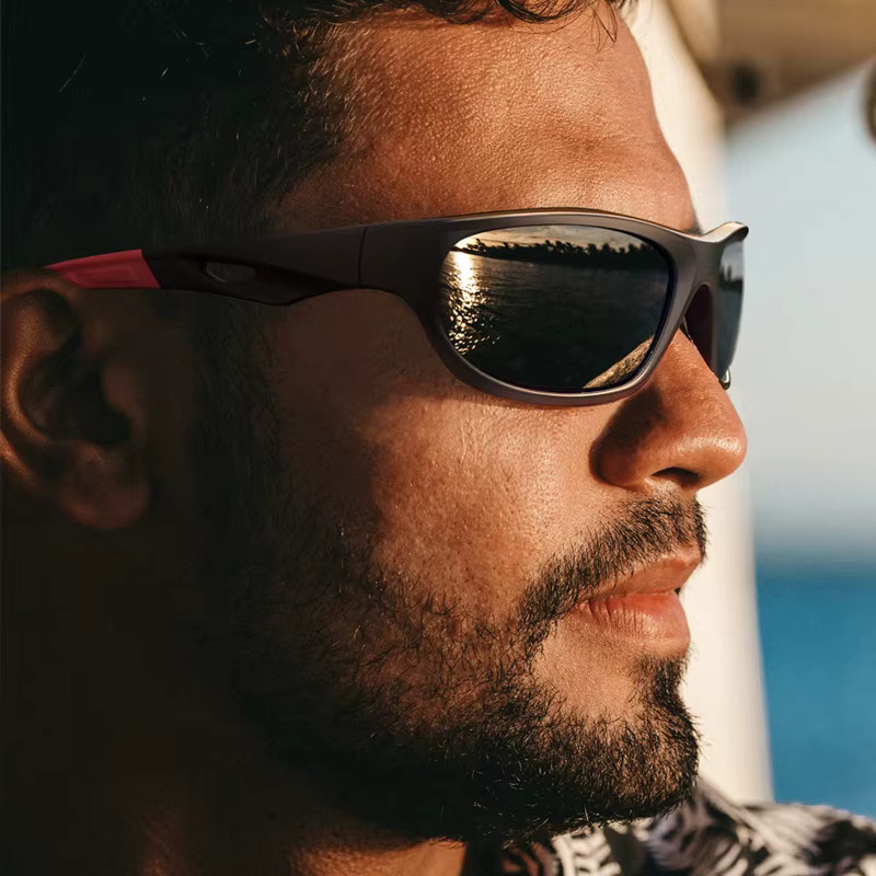 AWGSEE Sportsonnenbrille, Vollrand, Kunststoff, Schwarz, Unisex - Bild 1