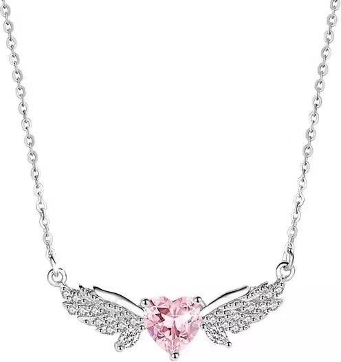Halskette Engelsflügel, Rosa Diamant, Damen, White - Bild 1