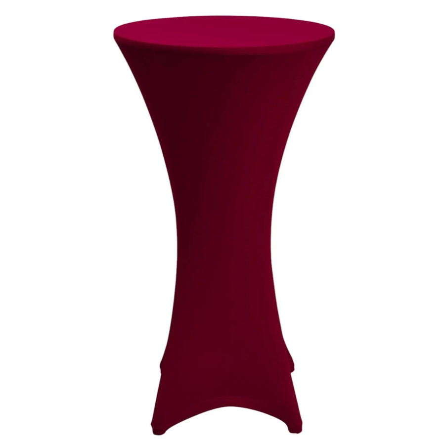 Beautissu Stretch Tischdecke für Stehtisch und Bistrotisch in Bordeaux, rund, Durchmesser: 80-85 cm - Bild 2