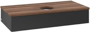 V&B Waschtischunterschrank Antao ohne Frontstruktur, Wandmontage, Weiß und Blau, B/T/H: 100 x 50 x 19 cm - Bild 1