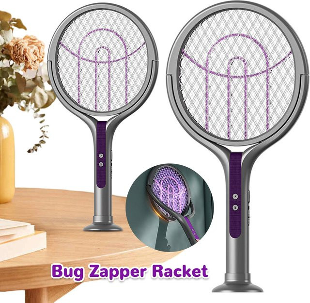 ALLOYSEED Rotierender Insektenvernichter mit Aufladefunktion als Mückenschläger und Fliegenkiller mit Lampe für Innen- und Außenbereich - Bild 1