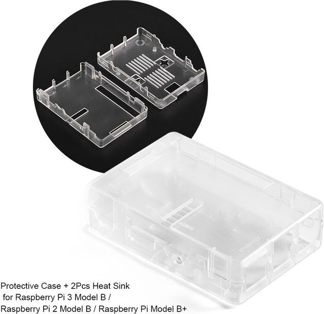 DIYelecs ABS Gehäuse Schutzhülle Abdeckung für Raspberry Pi 3 B 2B 2 B+ transparent, 2 Stück - Bild 1