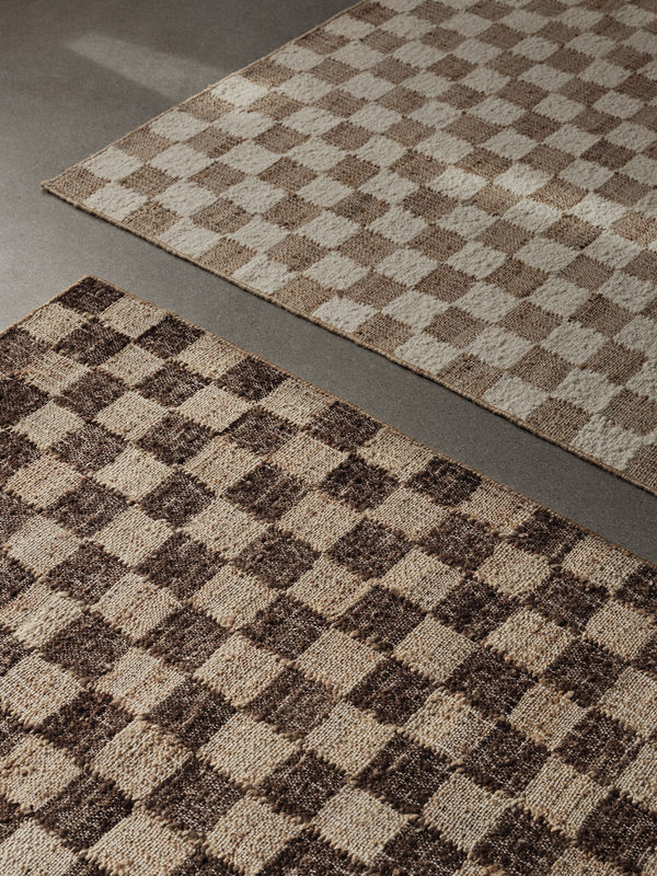 Ferm Living Check Wool Jute Teppich mit Karomuster in Beige und Mehrfarbig - Bild 3