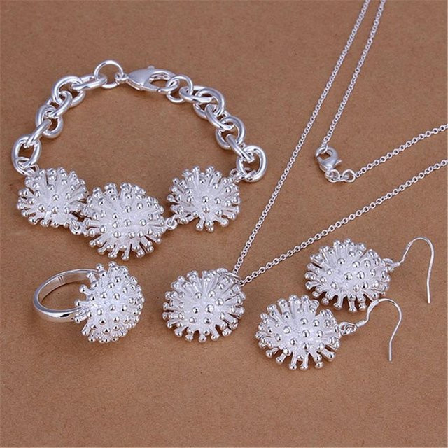 Wucifang Jewelry Schmuckset Silber, Zirkonia, Unisex - Bild 1