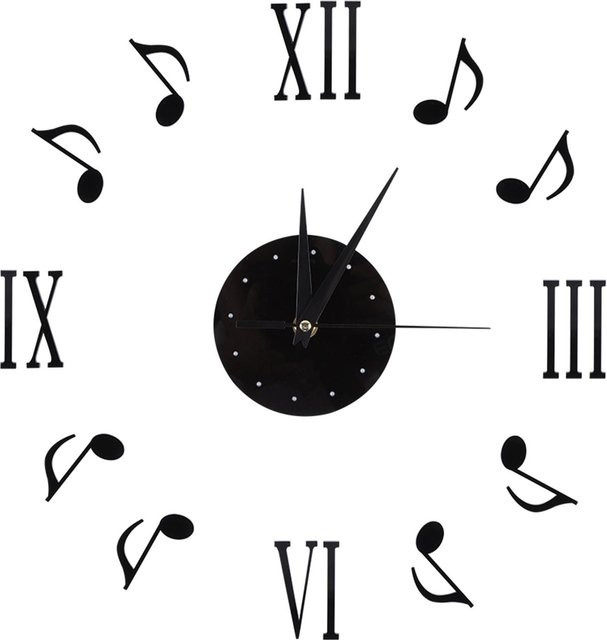 Tooarts Wanduhr mit Vinyl-CD-Zifferblatt und römischen 3D-Ziffern in Schwarz, Durchmesser: 36 cm - Bild 1