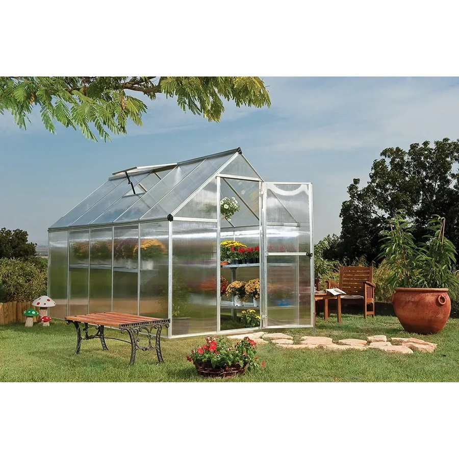 CANOPIA by PALRAM Gewächshaus Mythos Silber mit Fundamentrahmen aus Aluminium und Polycarbonat-Verglasung, 5,7 m² - Bild 2