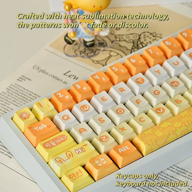 TTTSKONE PBT Tastenkappen im Cherry-Profil mit 120 Tasten, 5-seitige Farbsublimation, blendfrei, Multicolor, passend für 61-108 Tasten Tastaturen - Bild 1