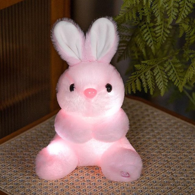 STERN Plüschhase, Leuchtet im Dunkeln, Kuscheltier, rosa - Bild 1