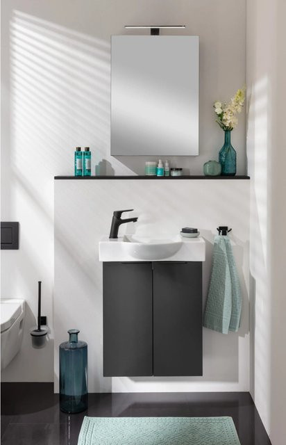 Fackelmann LED-Spiegelschrank SBC für das Badezimmer, Schwarz Matt und Grau, B/T/H: 50 x 15,3 x 68 cm - Bild 1