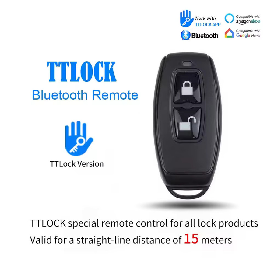 TTlock R1 Wireless Fernbedienung 2,4 GHz und 868 MHz Schlüsselanhänger für Smart Lock Türzugangsgeräte mit TTlock App in Schwarz - Bild 1