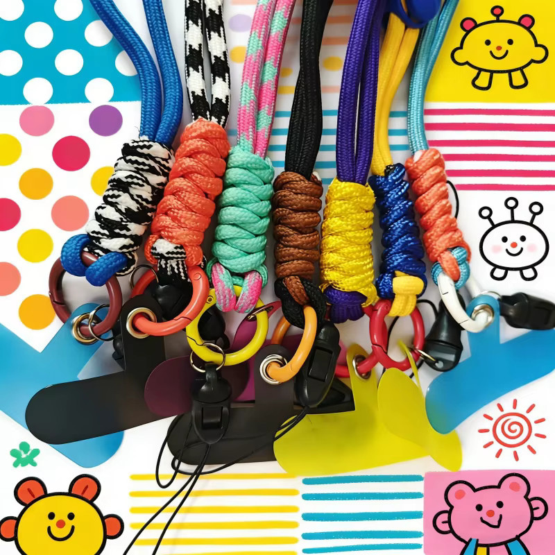 WSSHE Handy Kette mit Ring und Patch als Lanyard und Handgelenk Strap für dein Smartphone oder deinen Schlüsselbund in White und Multicolour - Bild 2