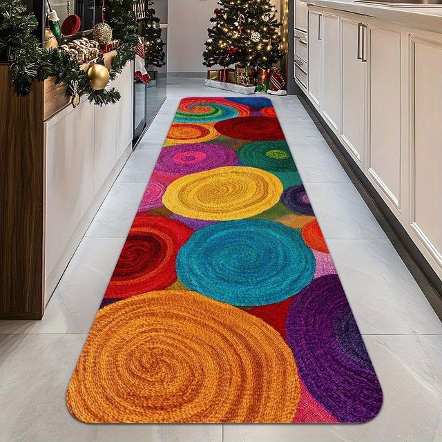 VIKAMA Schlaufenteppich in Multicolor für Wohnzimmer, Küche oder Badezimmer - Bild 1