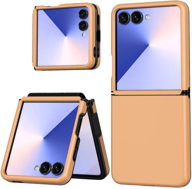 Ultra dünne PC TPU Schutzhülle für Samsung Galaxy Z Flip 7, Z Flip 6, Z Flip 5 und Z Flip FE mit Faltgelenk-Schutzband in Pink - Bild 1