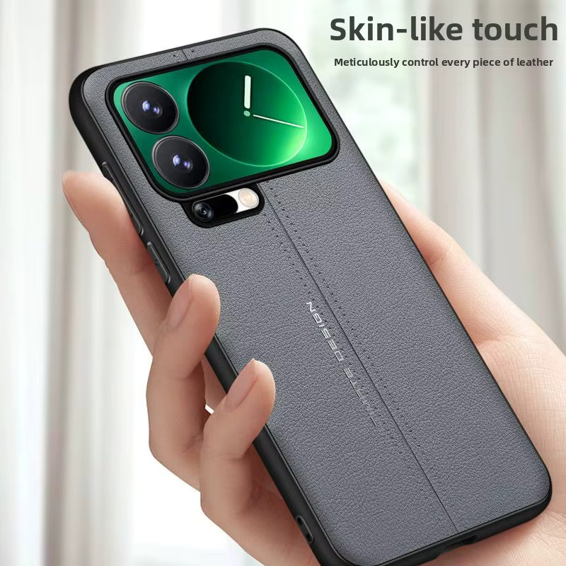 Premium Handyhülle aus echtem Leder für Xiaomi 17 Pro Max, 17 Pro und 17 in Schwarz mit stoßfestem Schutz - Bild 1
