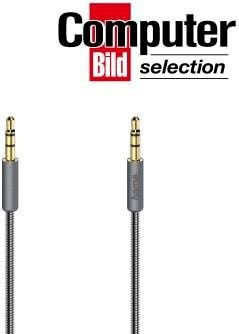 Hama Audio-Kabel Elite 3,5-mm-Klinkenstecker vergoldet in Gold, Anthrazit und Grau, Länge: 0,75 m - Bild 1
