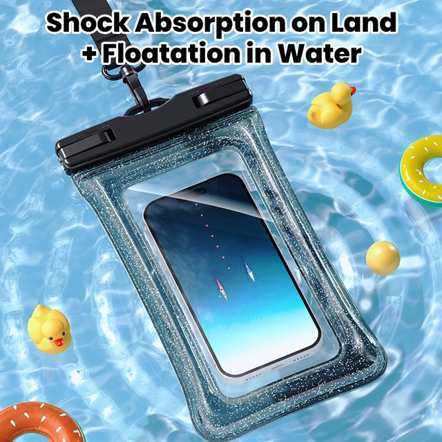 Stoßfeste und wasserdichte Airbag-Handyhülle mit Sternenhimmel-Design in Pink für 7,2 Zoll Smartphones inklusive Haken - Bild 1