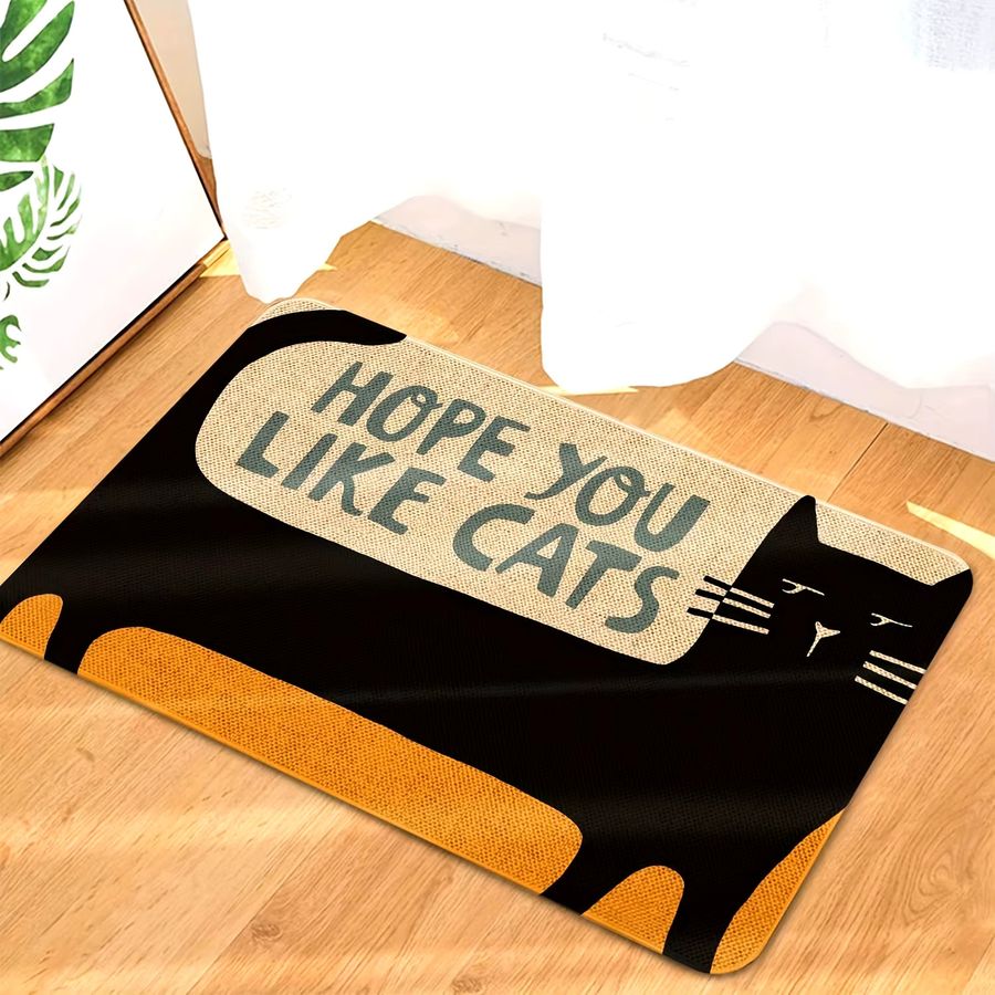 VIKAMA Cartoon Fußmatte Schwarze Katze Weiche Willkommensmatte für Wohnzimmer und Schlafzimmer - Bild 2