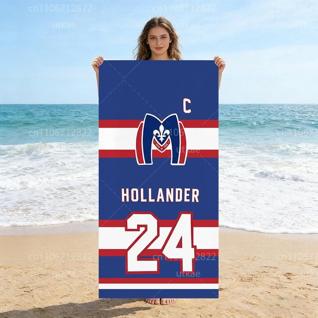 HOLLANDER Hockey Strandtuch Heated Rivalry, schnelltrocknend, weiß/mehrfarbig, B: 40 cm, H: 60 cm - Bild 1