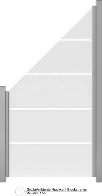GroJa Ambiente Sicherheitsglas ESG Schräg rechts Blockstreifen B: 90 cm, H: 180 cm, T: 0,8 cm - Bild 1