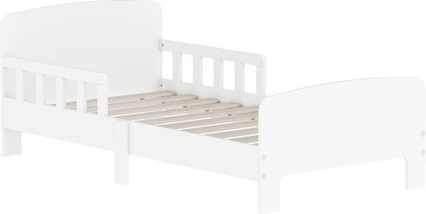 AIYAPLAY Kinderbett mit Rausfallschutz und Lattenrost für Mädchen und Jungen, Weiß, B: 143,5 cm, T: 74,2 cm, H: 80,0 cm