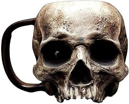 Aunel Totenkopfbecher aus Edelstahl in Grau für Halloween und Horror-Themenpartys - Bild 1