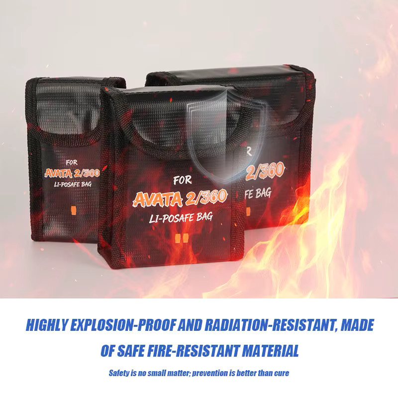 VOLODYMYR Avata 2/360 Batterie-Explosionsschutztasche in Schwarz, flammhemmende Sicherheitsaufbewahrungstasche für Lithium-Batterien - Bild 2