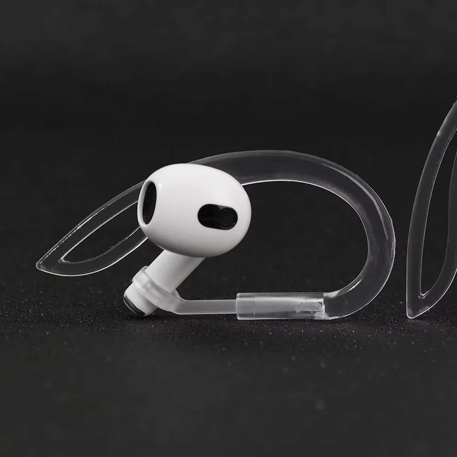 Rutschfeste Silikon-Ohrbügel für Apple AirPods in Transparent, verstellbare Halterung für Sport und Outdoor - Bild 3
