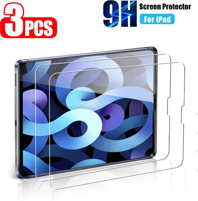 3er Set Displayschutzfolie aus gehärtetem Glas für Apple iPad Pro 12.9, 11, iPad Air, iPad Mini und iPad Generationen, transparent - Bild 1