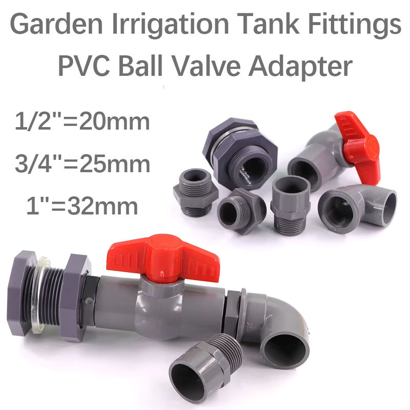 MUCIAKIE PVC Kugelhahn Adapter für Aquarium und Gartenbewässerung in 1/2, 3/4 und 1 Zoll - Bild 2