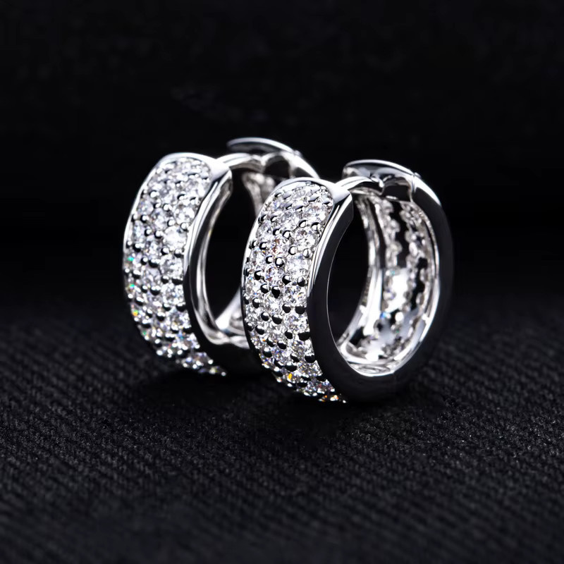 MossanRappr Creolen, 14K vergoldet, Moissanit, Zirkonia, Unisex - Bild 2