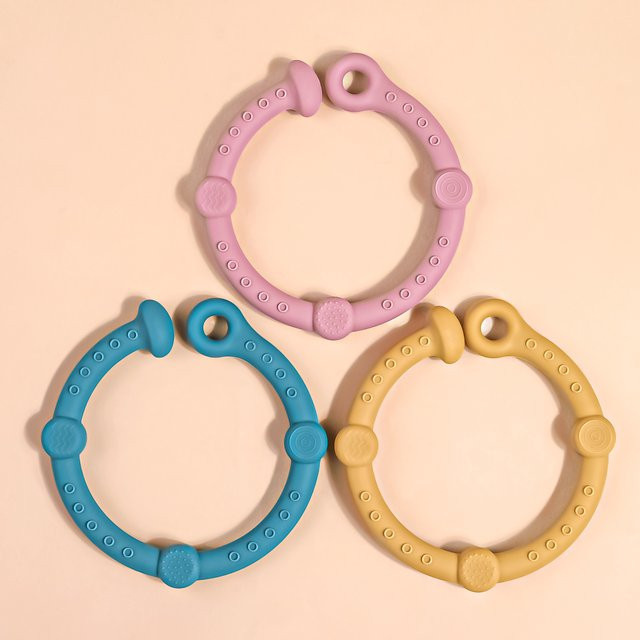 TYRY.HU 3-teiliges Silikon-Beißring-Set für Babys in Mehrfarbig - Bild 1