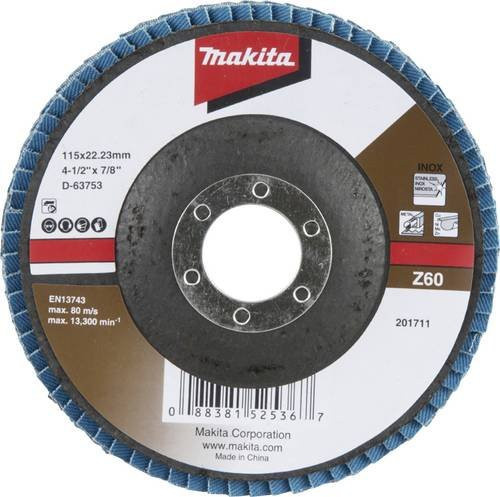 Makita Fächerschleifscheibe für Metall, Durchmesser: 115 mm, Mehrfarbig - Bild 1