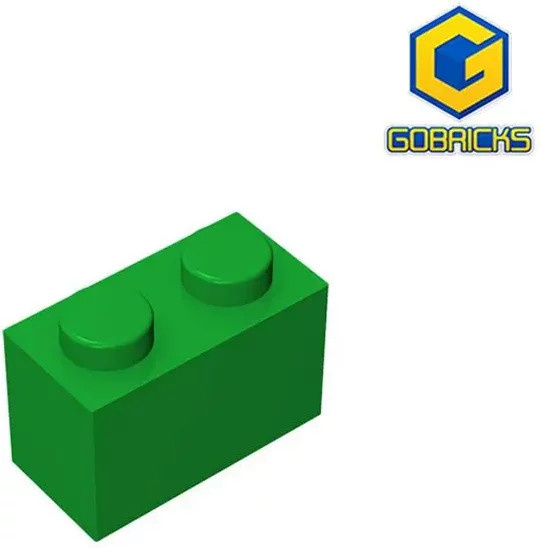 Gobricks GDS-532 Ziegel 1 x 2, Zubehör, Grün - Bild 1